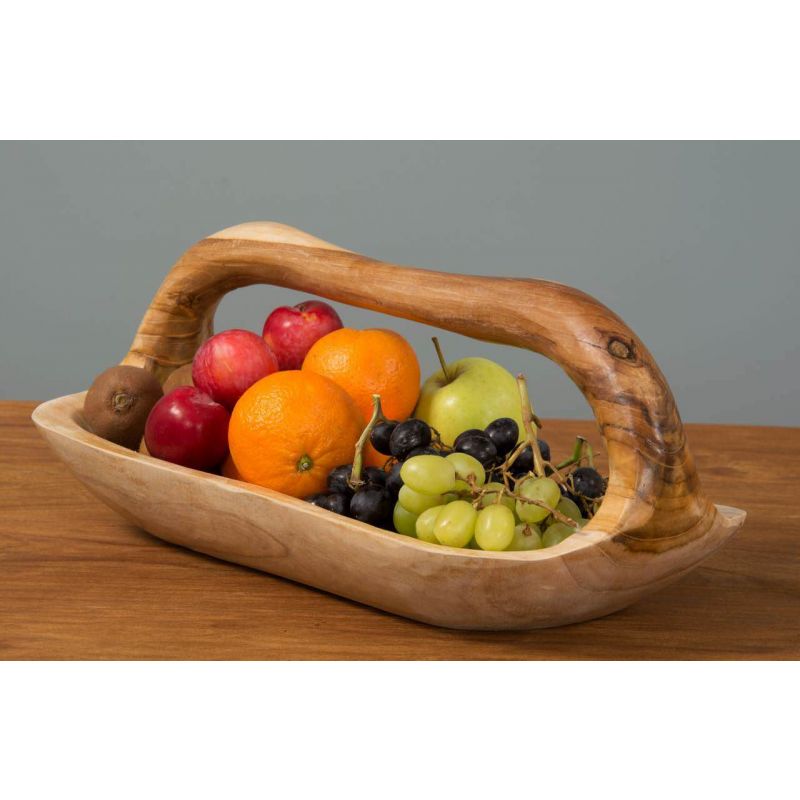 Reclaimed Teak Root Bowl With Handle