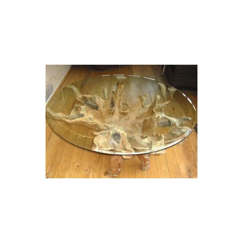 2m Reclaimed Teak Root Circular Dining Table 