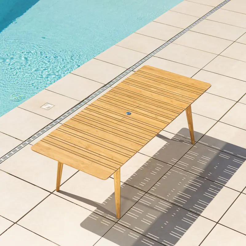 1m x 1.8m-2.3m Reclaimed Teak Extending Savannah Outdoor Dining Table