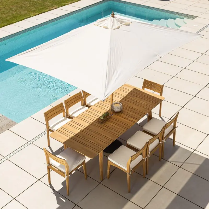 1m x 1.8m-2.3m Reclaimed Teak Extending Savannah Outdoor Dining Table With 6 or 8 Savannah Chairs 1m x 1.8m-2.3m Reclaimed Teak Extending Savannah Outdoor Dining Table With 6 or 8 Savannah Chairs