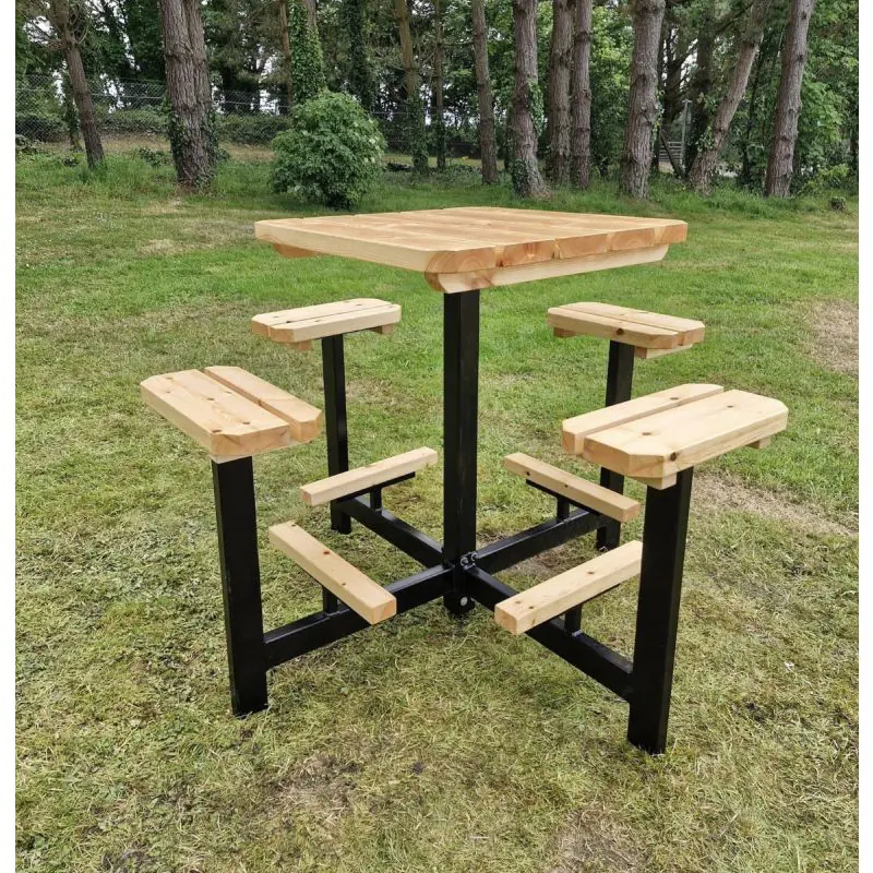 Swedish Redwood Steel Frame Picnic Bar Table