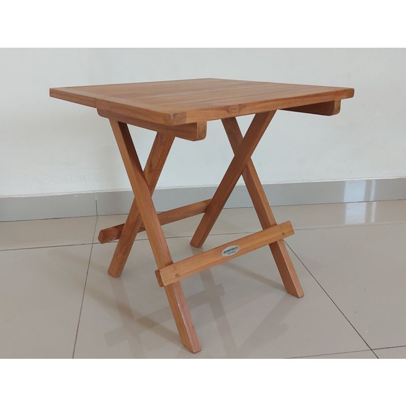 Children's 50cm Teak Square Folding Table