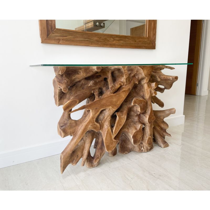 1.2m Reclaimed Teak Root Hall Table