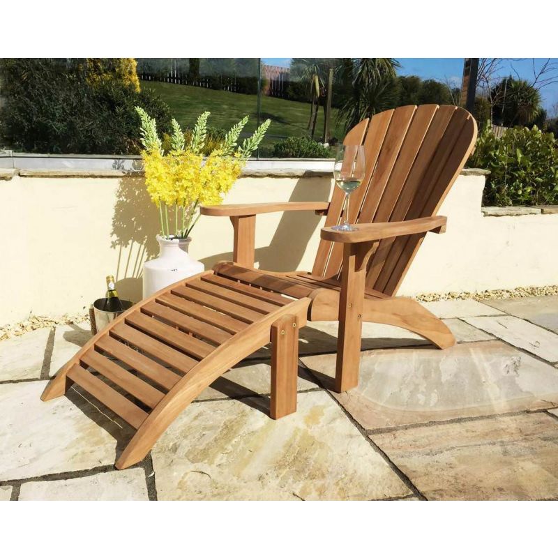 Teak Adirondack Chair with Footstool