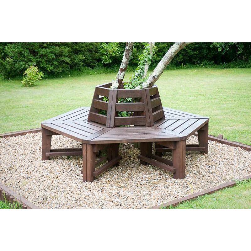 Swedish Redwood Heavy Duty Hexagonal Tree Seat 