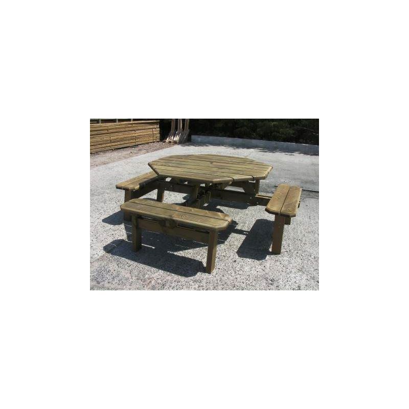 Octagonal Picnic Bench - Without Backrest