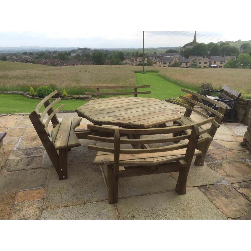 Octagonal Picnic Bench - With Backrest