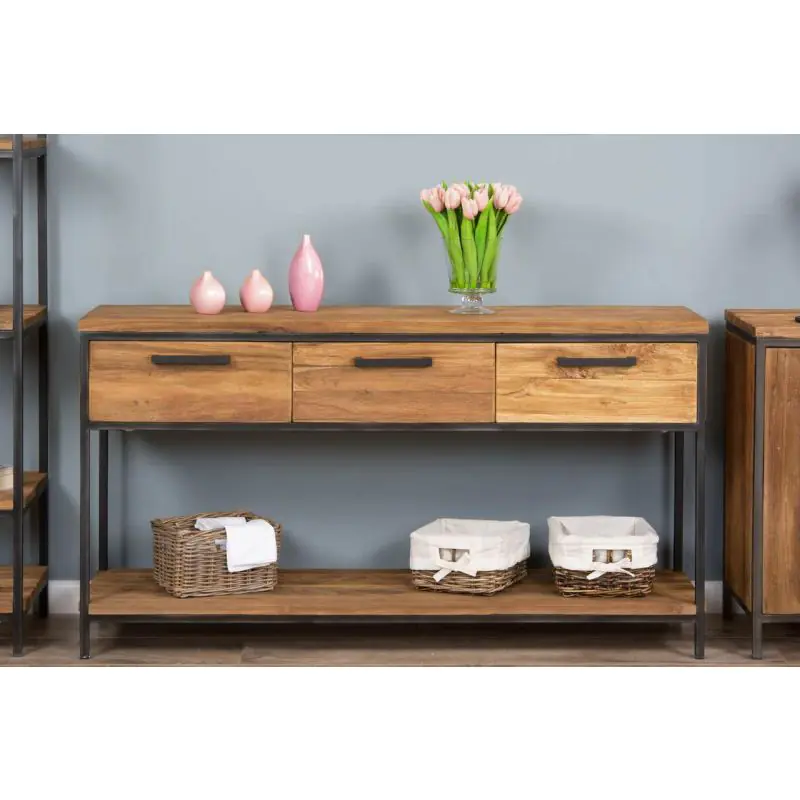 Urban Fusion Three Drawer Console Table