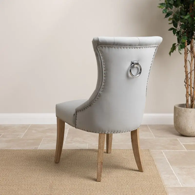 Velveteen Ring Back Dining Chair - Sea Mist