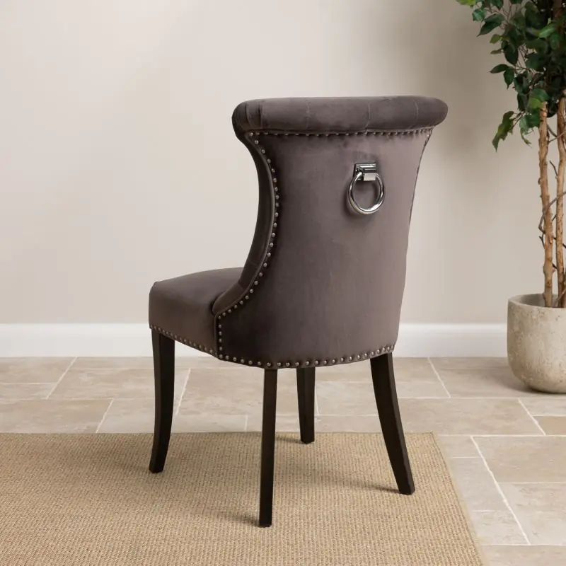 Velveteen Ring Back Dining Chair - Stone