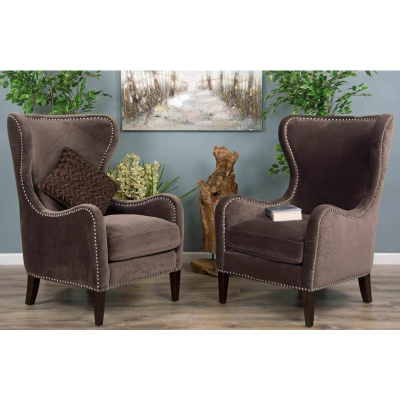 2 Velveteen Sofa Chairs - Stone