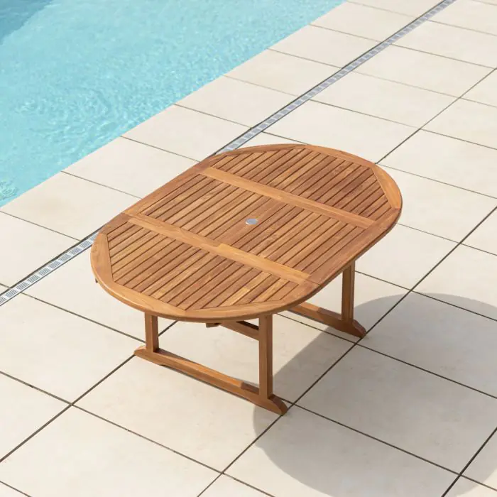 1.2m x 1.2m - 1.8m Teak Circular Extending Table with 6 Marley Chairs / Armchairs - 24