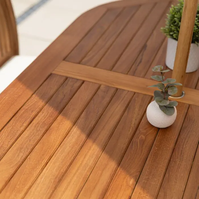1.6m Teak Oval Pedestal Table with 4 Marley Chairs & 2 Marley Armchairs - 6