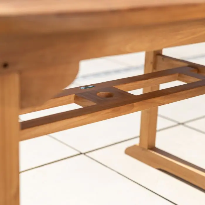1.6m Teak Oval Pedestal Table - 2