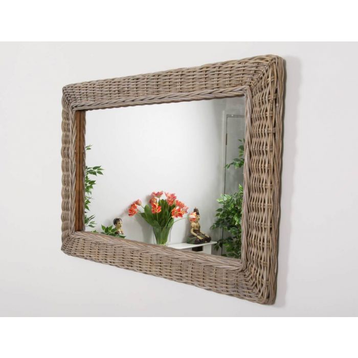 Large Natural Kubu Wicker Mirror Sustainable Furniture