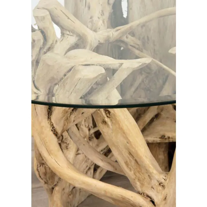 1.2m Java Root Circular Dining Table with 4 Donna Armchairs - 14