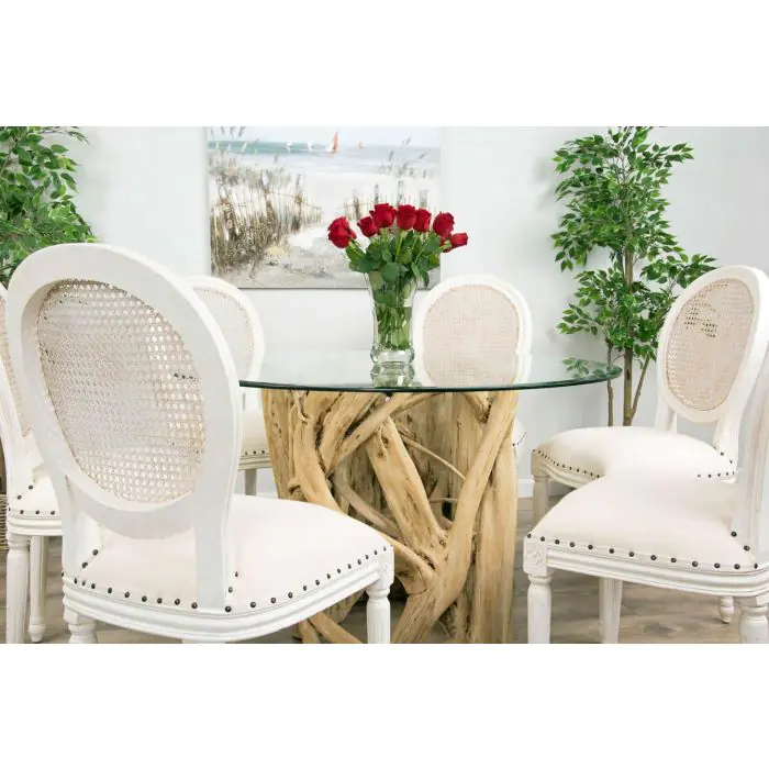 1.2m Java Root Circular Dining Table with 4 Ellena Dining Chairs - 11