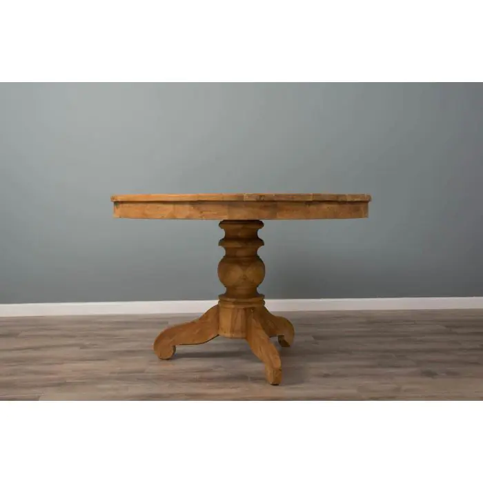 1.2m Reclaimed Teak Circular Pedestal Dining Table - 2