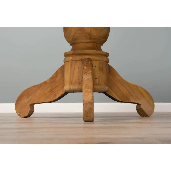 1.2m Reclaimed Teak Circular Pedestal Dining Table - 4
