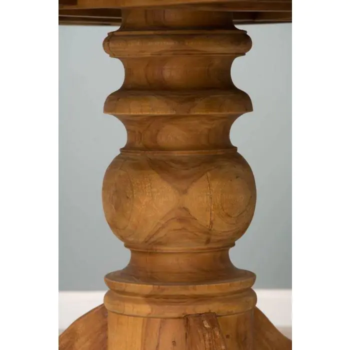 1.2m Reclaimed Teak Circular Pedestal Dining Table - 5