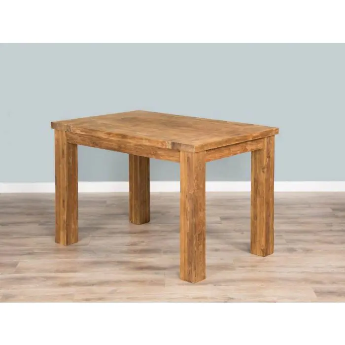 1.2m Reclaimed Teak Taplock Dining Table with 6 Stackable Zorro Chairs - 5