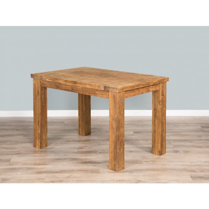 Reclaimed Teak Dining Table 120 x 80 Rectangular Taplok + 4 Teak High