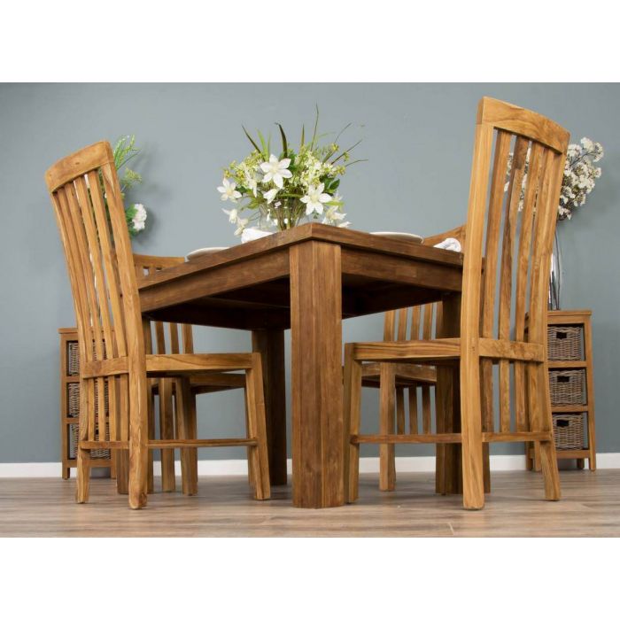 Reclaimed Teak Dining Table 1.2m Reclaimed Teak Dining Chairs (Santos