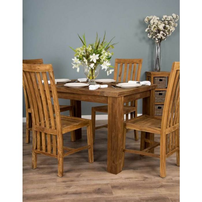 Reclaimed Teak Dining Table 1.2m Reclaimed Teak Dining Chairs (Santos