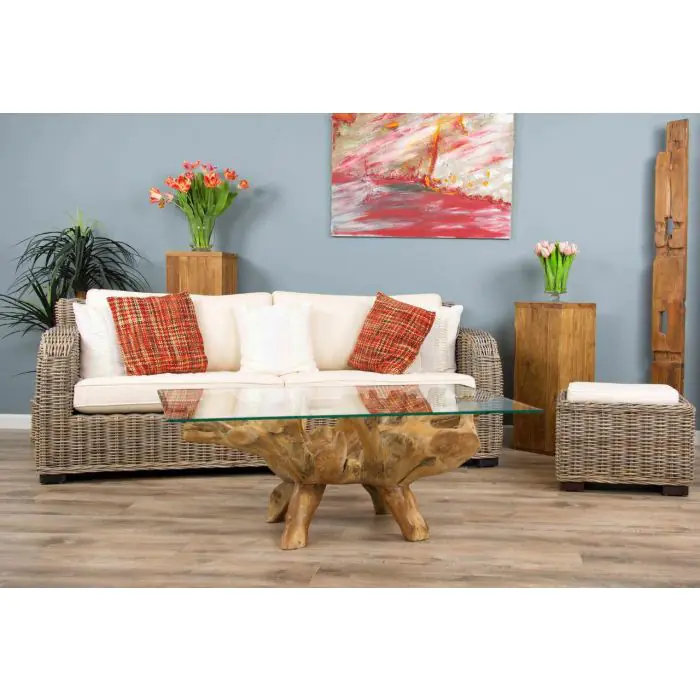 1.2m Reclaimed Teak Root Rectangular Coffee Table - 7