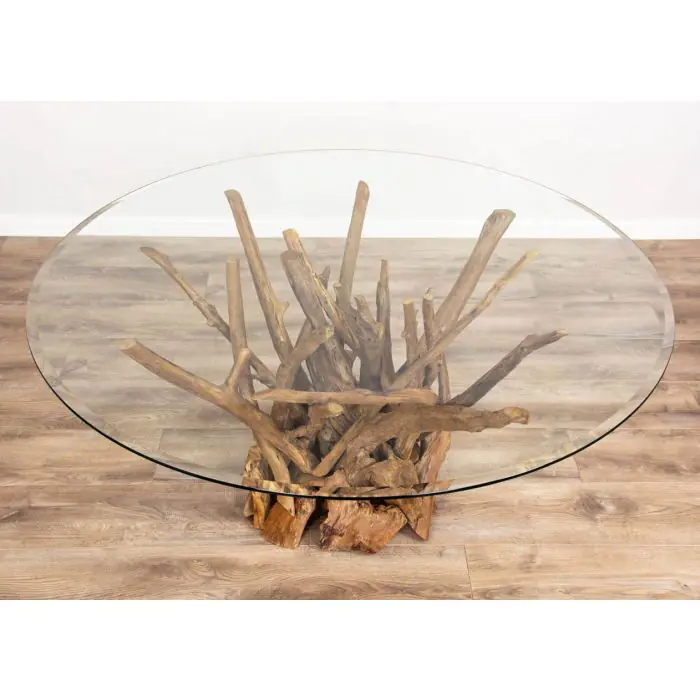 1.2m Reclaimed Teak Root Piece Circular Dining Table  - 3