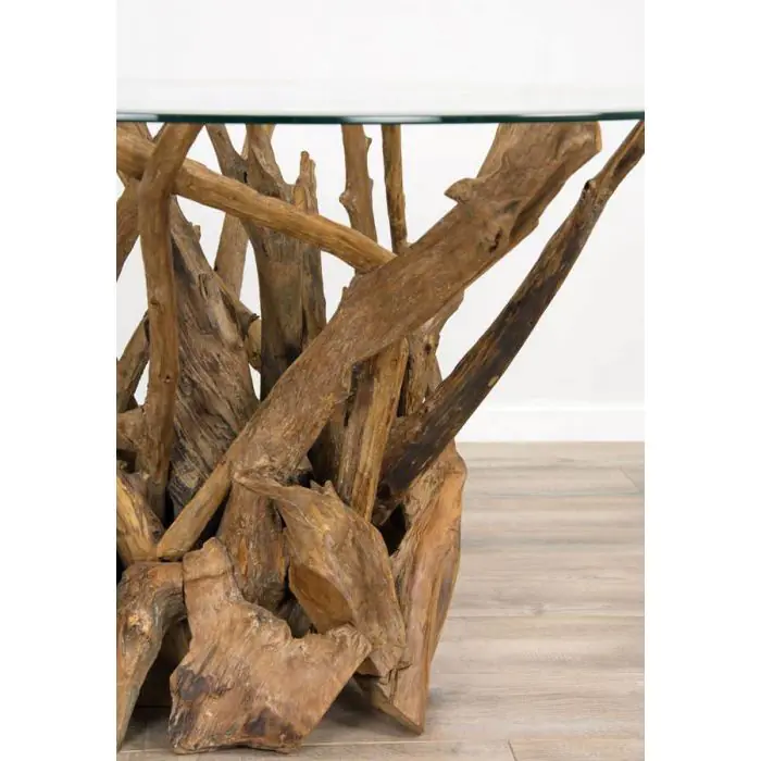 1.2m Reclaimed Teak Root Piece Circular Dining Table  - 5