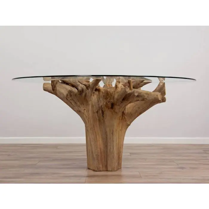 1.5m Reclaimed Teak Flute Root Circular Dining Table  - 3