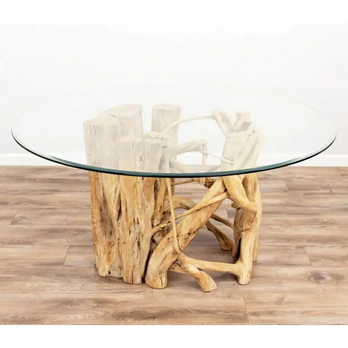 1.5m Java Root Circular Dining Table with 6 Latifa Chairs - 6