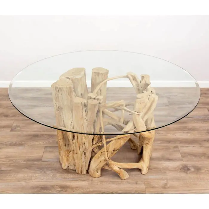 1.5m Java Root Circular Dining Table with 6 Latifa Chairs - 10