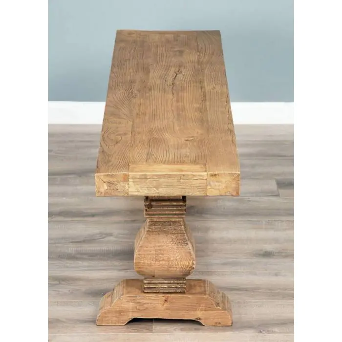 1.8m Reclaimed Elm Pedestal Dining Bench - 4