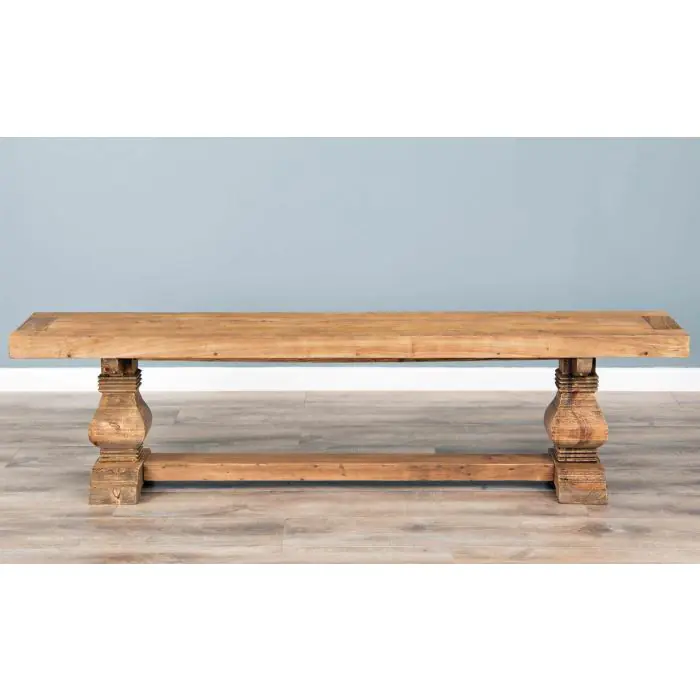 1.8m Reclaimed Elm Pedestal Dining Bench - 2
