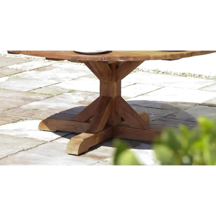 1.8m Reclaimed Teak Outdoor Open Slatted Dartmouth Table - 6