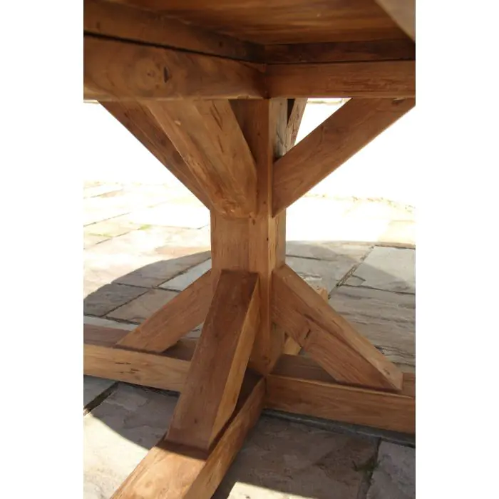 1.8m Reclaimed Teak Outdoor Open Slatted Dartmouth Table with 8 Scandi Armchairs - 14