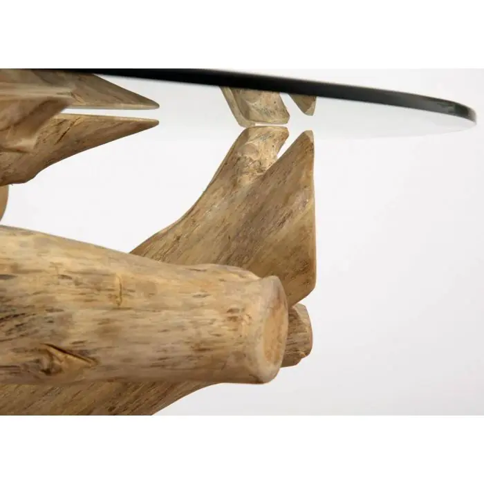 1.2m Reclaimed Teak Root Flute Circular Dining Table - 9