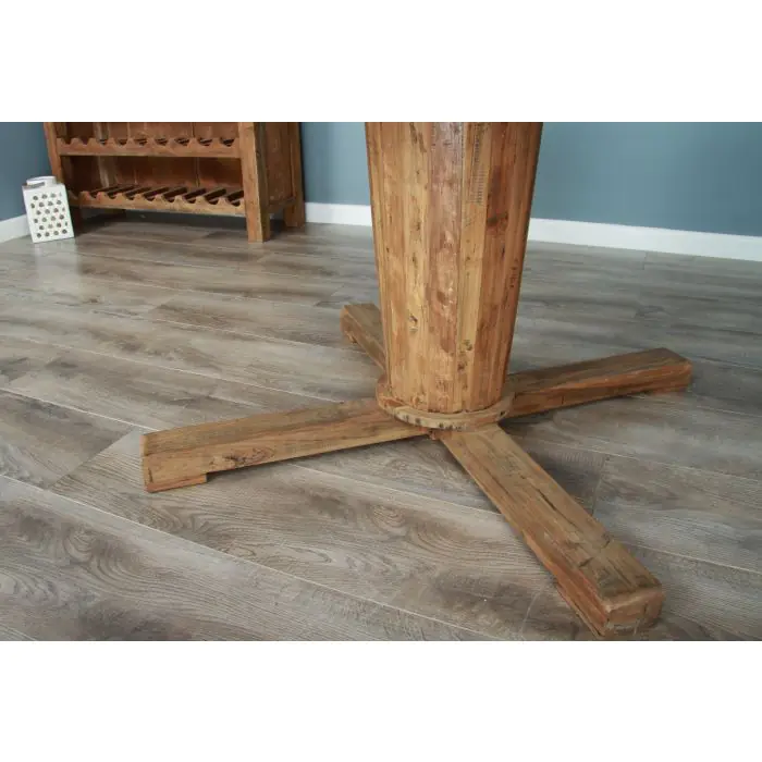 1.3m Reclaimed Teak Character Garden Table with 6 Latifa Chairs - 8
