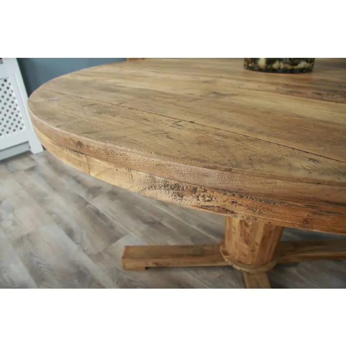 1.3m Reclaimed Teak Character Dining Table - 4