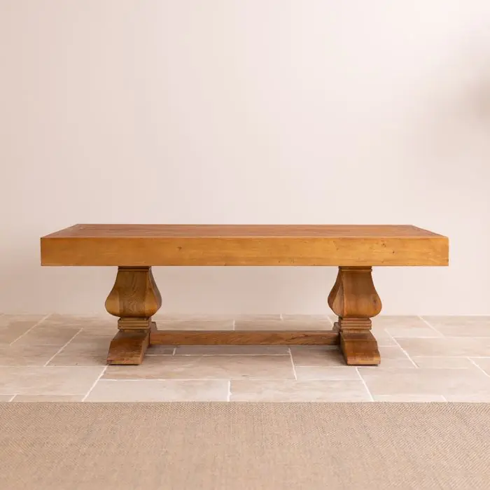 1.4m Reclaimed Elm Pedestal Coffee Table - 7