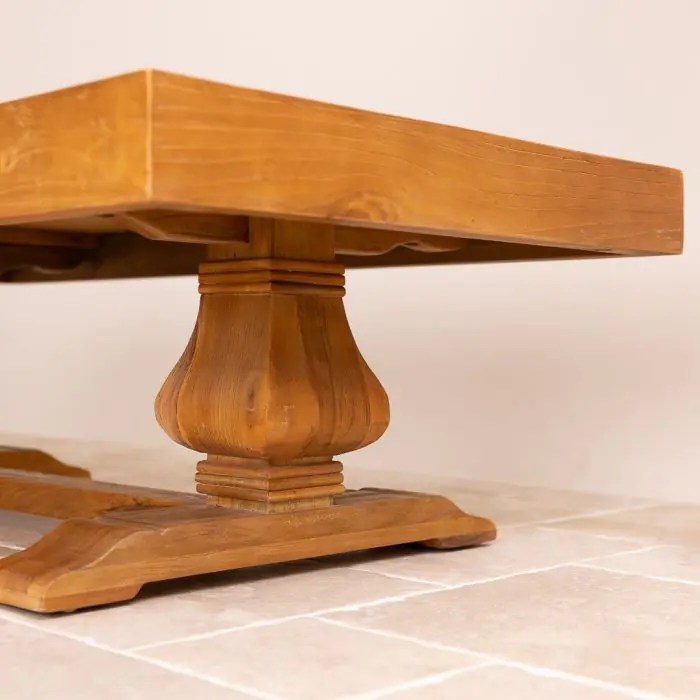 1.4m Reclaimed Elm Pedestal Coffee Table - 5