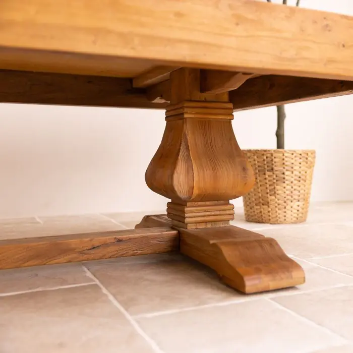 1.4m Reclaimed Elm Pedestal Coffee Table - 0