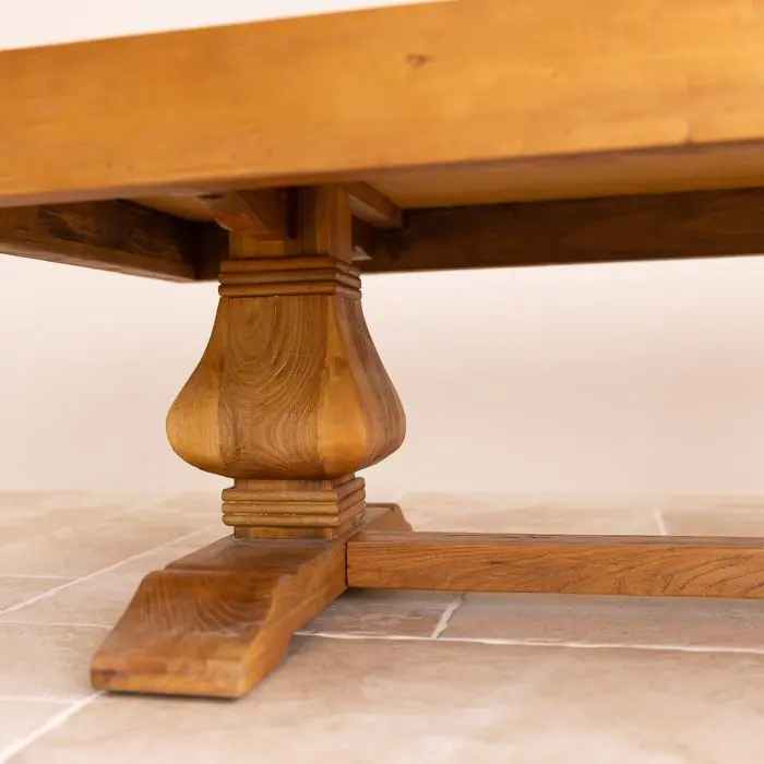 1.4m Reclaimed Elm Pedestal Coffee Table - 2