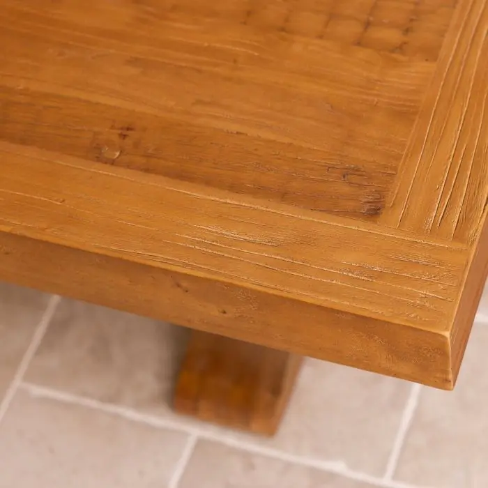 1.4m Reclaimed Elm Pedestal Coffee Table - 3