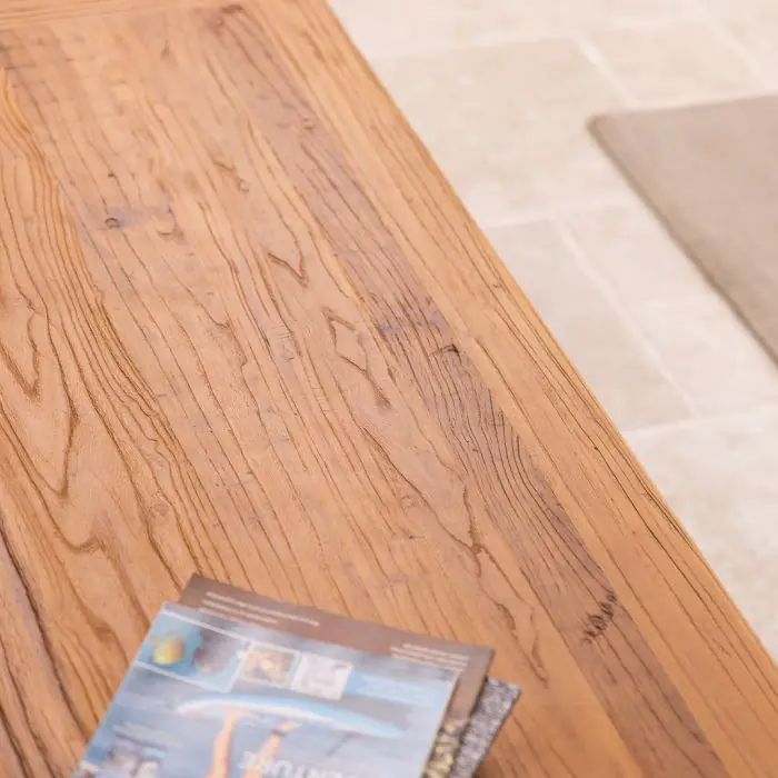 1.4m Reclaimed Elm Pedestal Coffee Table - 4