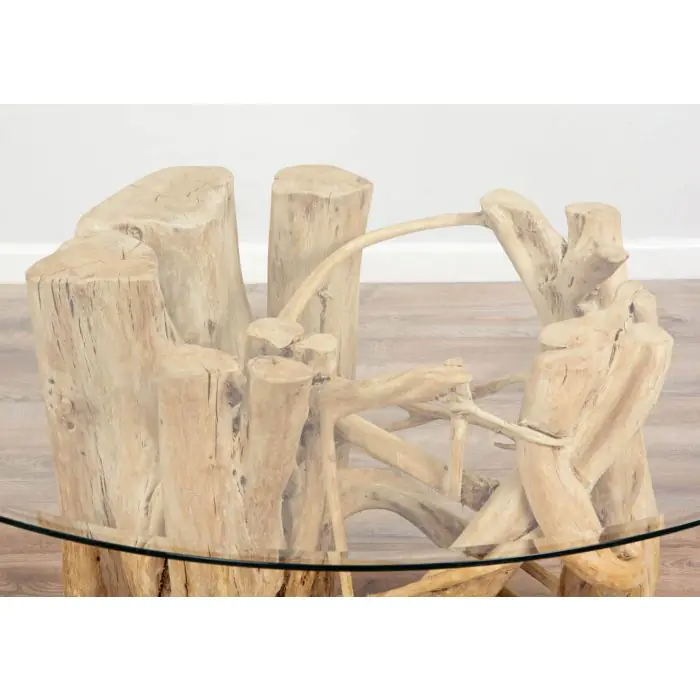 1.5m Java Root Circular Dining Table with 6 Latifa Chairs - 5