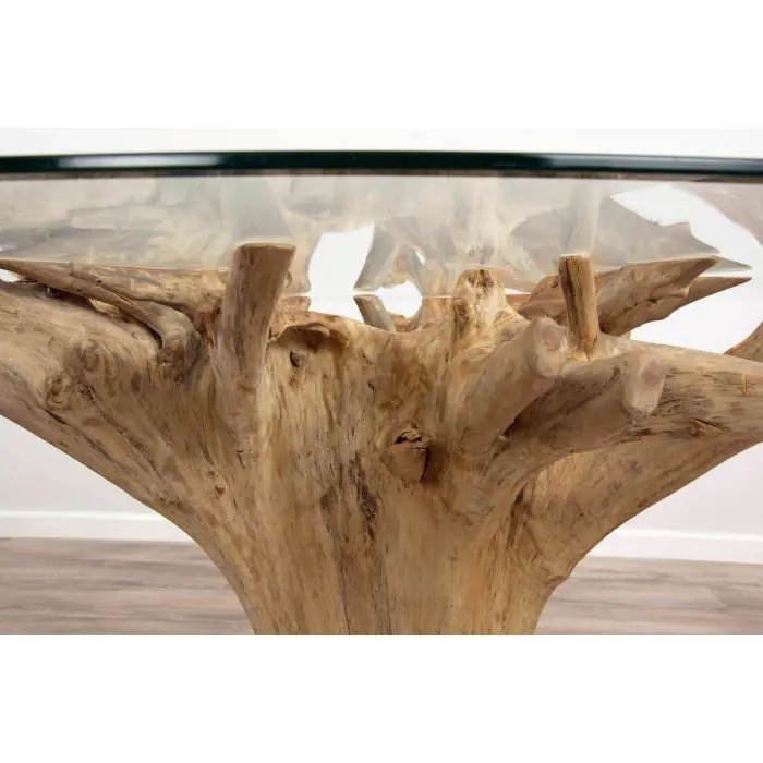 1.5m Reclaimed Teak Flute Root Circular Dining Table  - 5