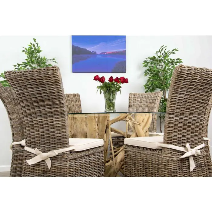 1.5m Java Root Circular Dining Table with 6 Latifa Chairs - 3